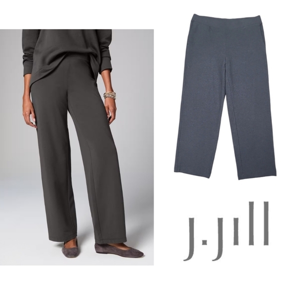 Pure Jill Affinity Pull-On Wide-Leg Pants 4 Pocket Pants Gray Size Medium - Picture 1 of 16